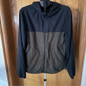 Resolution Performance Waterproof Windbreaker Black and Olive Green Men’s Large